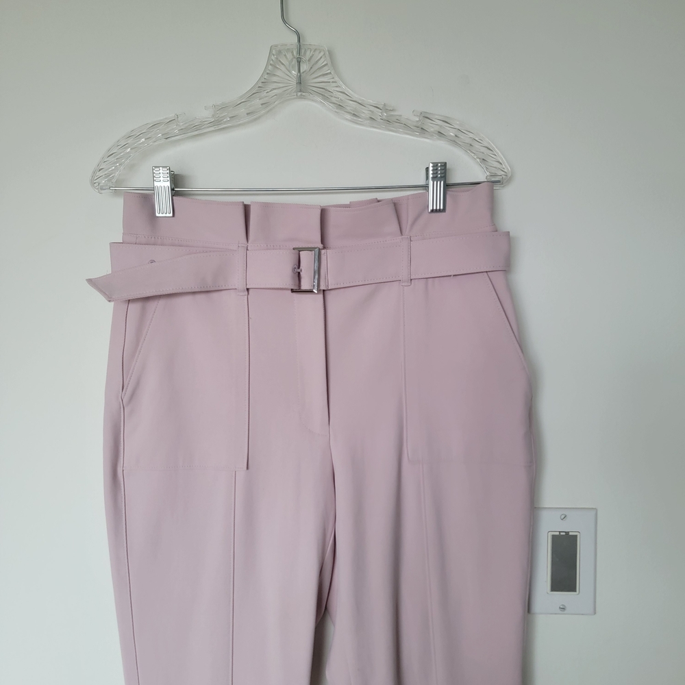 White House Black Market Women's Mauve Belted Trousers - Picture 3 of 11